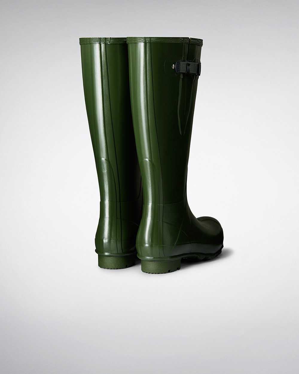 Hunter Norris Field Side Adjustable Tall Rain Boots - Sale Mens Green - SZUDOC953